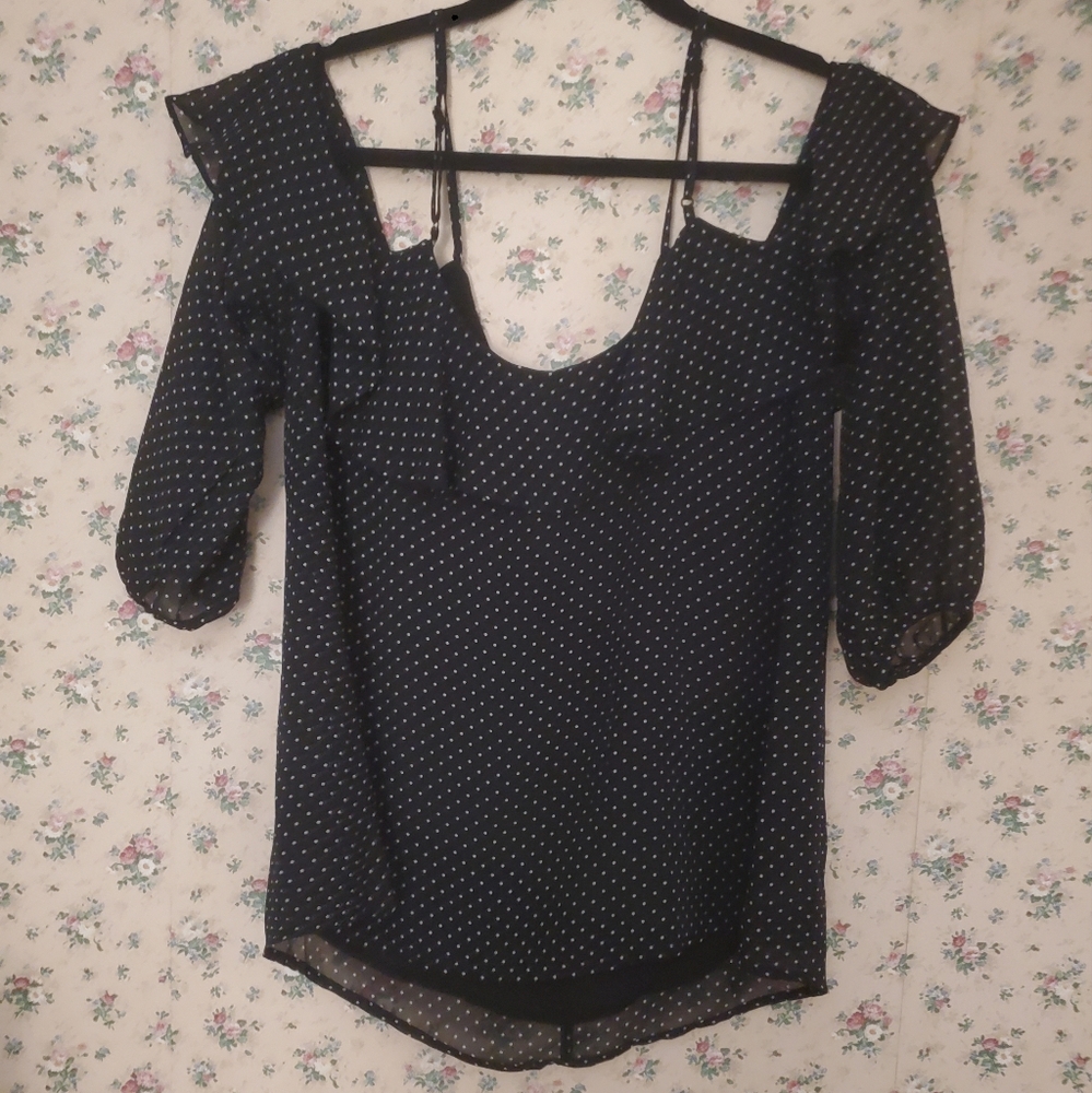 Olivia grey off the shoulder blouse